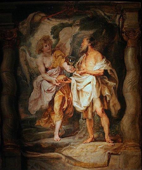 Peter Paul Rubens The Prophet Elijah Receives Bread and Water from an Angel oil painting image